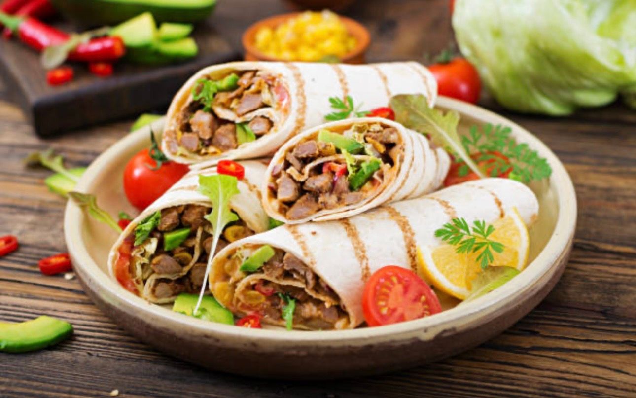 Lamb shawarma wraps from Hello Lebanon